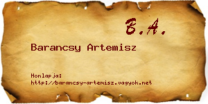 Barancsy Artemisz névjegykártya
